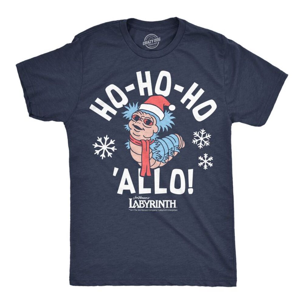 Mens Funny T Shirts Ho Ho Ho Allo Jim Henson's Labyrinth Tee